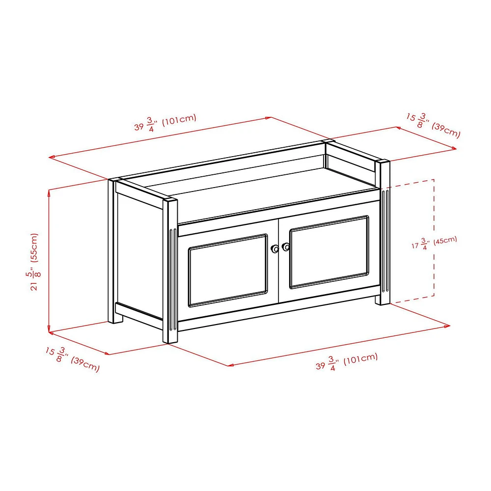 Banc de rangement pour vestibule 2 pièces avec siège à coussin de Winsome - 94392