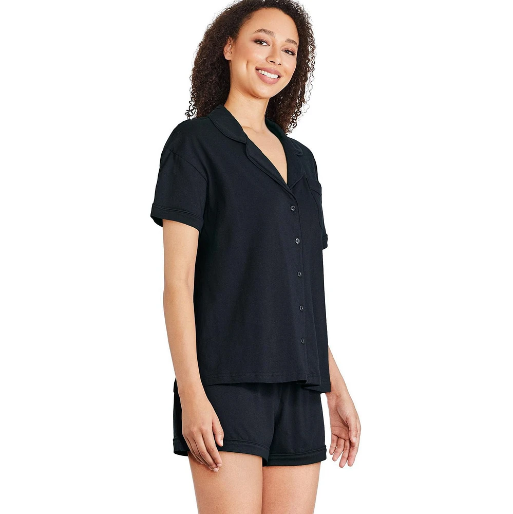George Women's Notch Collar Pajama 2-Piece Set