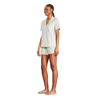 Pyjama 2 pièces avec haut à col cranté George pour femmes Tailles TP–TTG