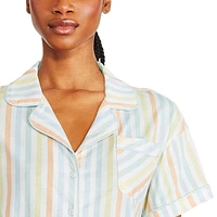 Pyjama 2 pièces avec haut à col cranté George pour femmes Tailles TP–TTG