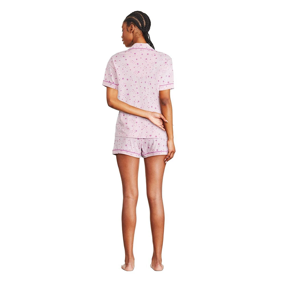 Pyjama 2 pièces avec haut à col cranté George pour femmes Tailles TP–TTG