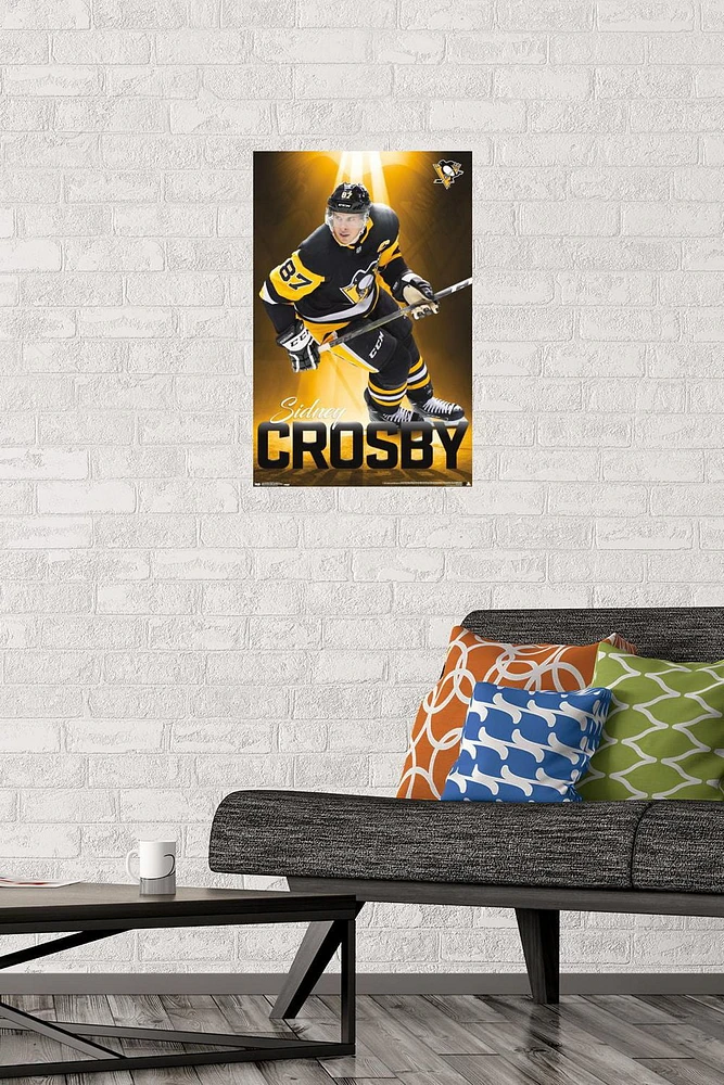 NHL Pittsburgh Penguins - Sidney Crosby 18 Wall Poster, 14.725" x 22.375" Framed