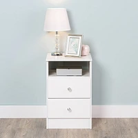 Prepac 16 in W x 24.5 in H x 15.5 in D Astrid 2-Drawer Nightstand