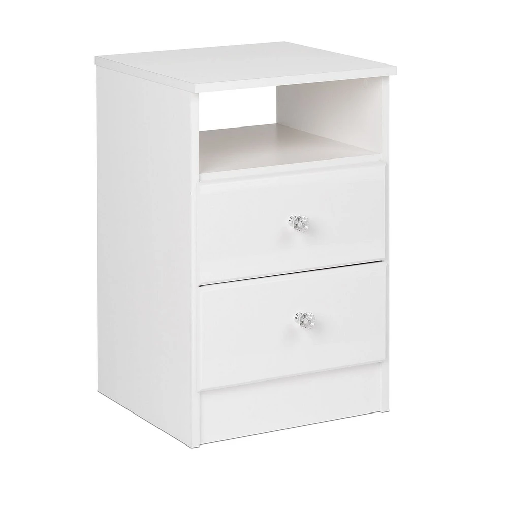 Prepac 16 in W x 24.5 in H x 15.5 in D Astrid 2-Drawer Nightstand