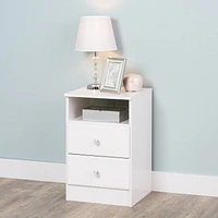 Prepac 16 in W x 24.5 in H x 15.5 in D Astrid 2-Drawer Nightstand