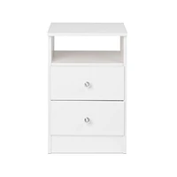 Prepac 16 in W x 24.5 in H x 15.5 in D Astrid 2-Drawer Nightstand