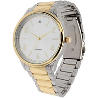 Men's Two-Tone Silver & Gold Watch with Matching ID Bracelet