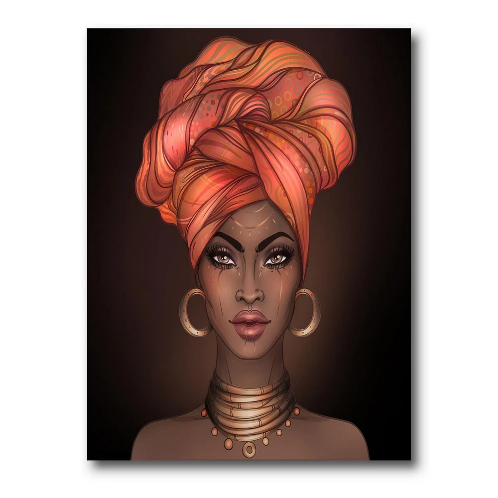 Designart African American Woman with Turban V Canvas Wall Art