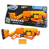 Nerf Roblox Adopt Me!: BEES! Lever Action Dart Blaster, Rotating 8-Dart Drum, 8 Nerf Elite Darts, Code To Unlock In-Game Virtual Item