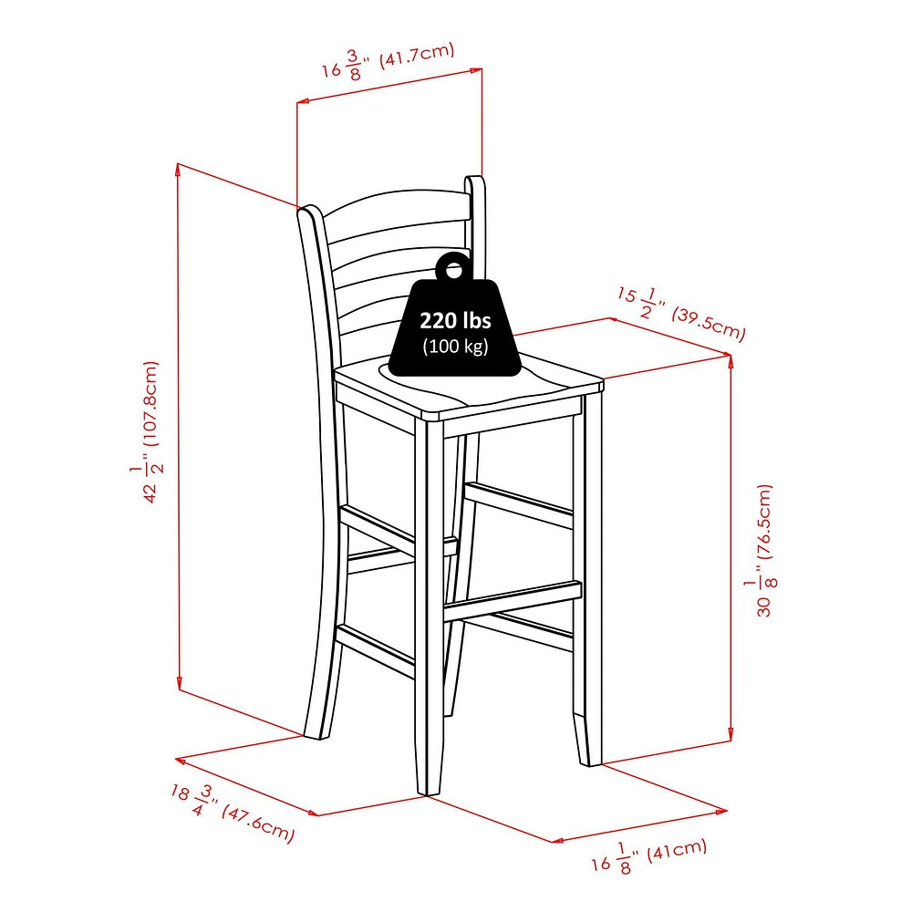 Halo 3PC pub table & ladder back stool