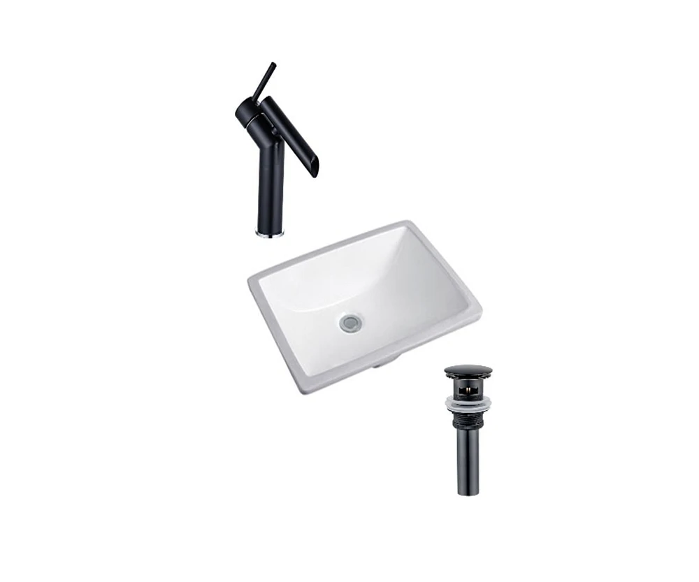 DROP Bath and Kitchen DR091136 Undermount Bathroom Sink Set