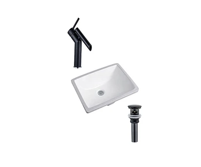 DROP Bath and Kitchen DR091136 Undermount Bathroom Sink Set