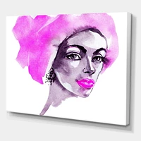 Designart Afro American Woman Fashion Portrait Canvas Wall Art