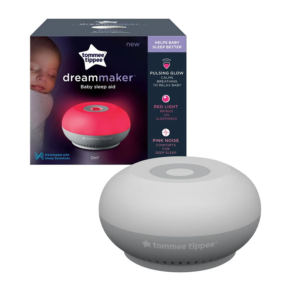 Le Baby Sleep Machine Dreammaker de Tommee Tippee| Bruit Rose, Veilleuse Rouge | Scientifiquement Prouvé, Smart CrySensor