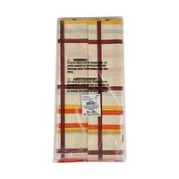  Way to Celebrate! Beige Plaid Plastic Thanksgiving Tablecloth, 108in x 54in