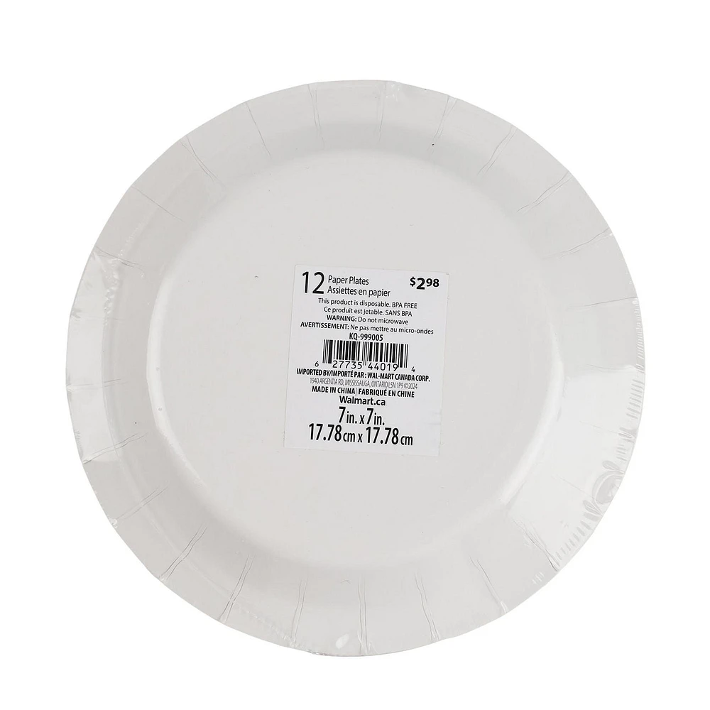 Way to Celebrate! Thanksgiving Sunflowers and Pumpkins Paper Dessert Plates, 7in, 12ct