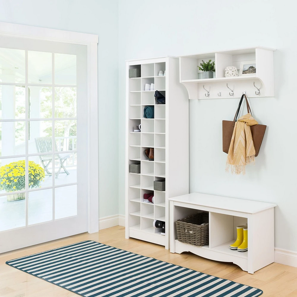 Prepac Space-Saving White Shoe Storage Cabinet