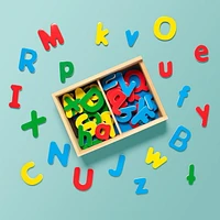 Melissa & Doug 52 Wooden Alphabet Magnets in a Box - Uppercase and Lowercase Letters - FSC Certified