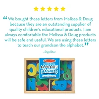 Melissa & Doug 52 Wooden Alphabet Magnets in a Box - Uppercase and Lowercase Letters - FSC Certified