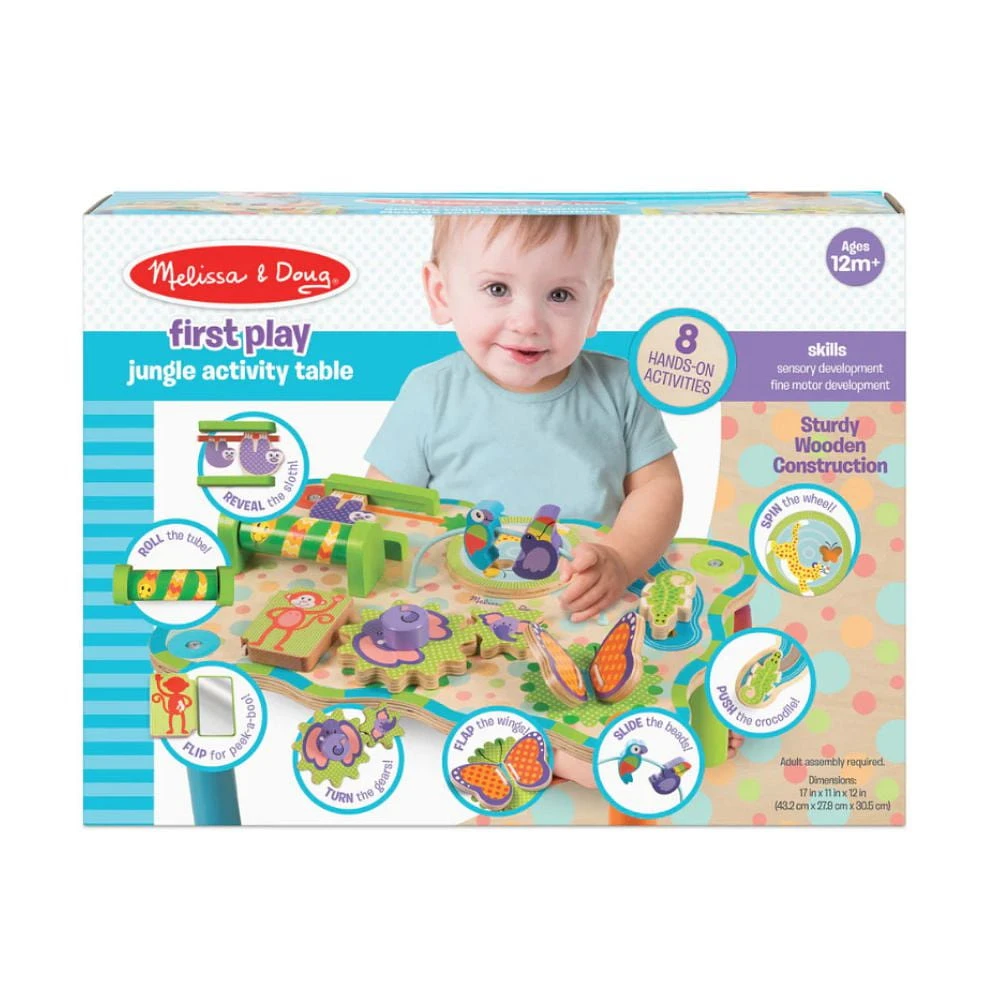 Melissa & Doug First Play Jungle Wooden Activity Table, Baby and Toddler Toy