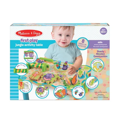 Melissa & Doug First Play Jungle Wooden Activity Table, Baby and Toddler Toy