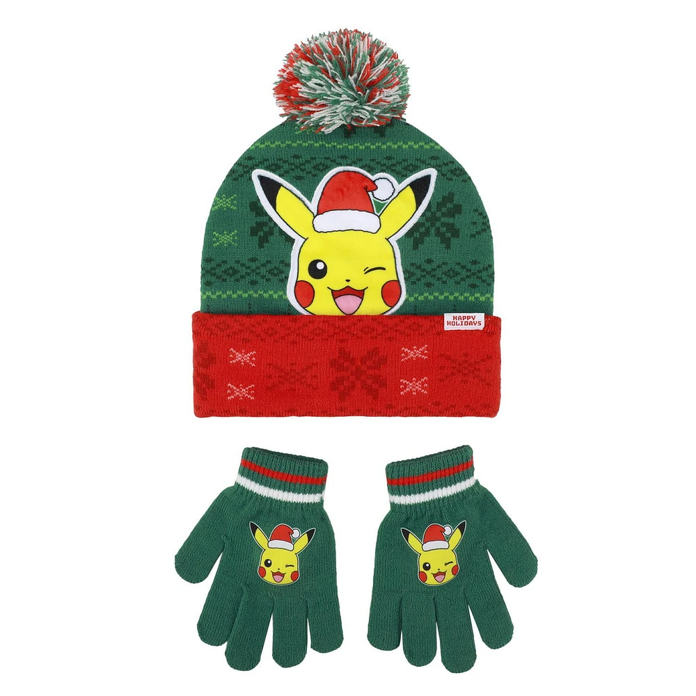 Pokémon Pikachu Holiday Beanie and Gloves Set