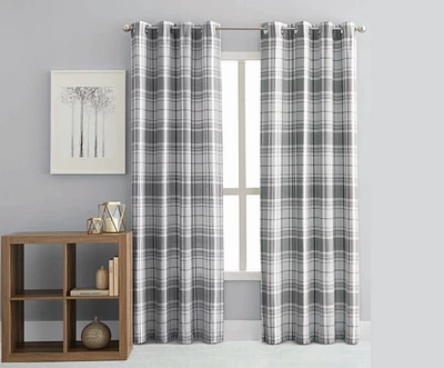 hometrends Reily Plaid Grommet Window Curtain Panels