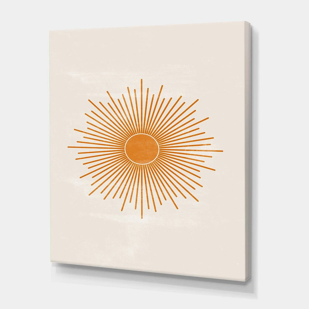 Designart Orange Sun Print II Canvas Wall Art