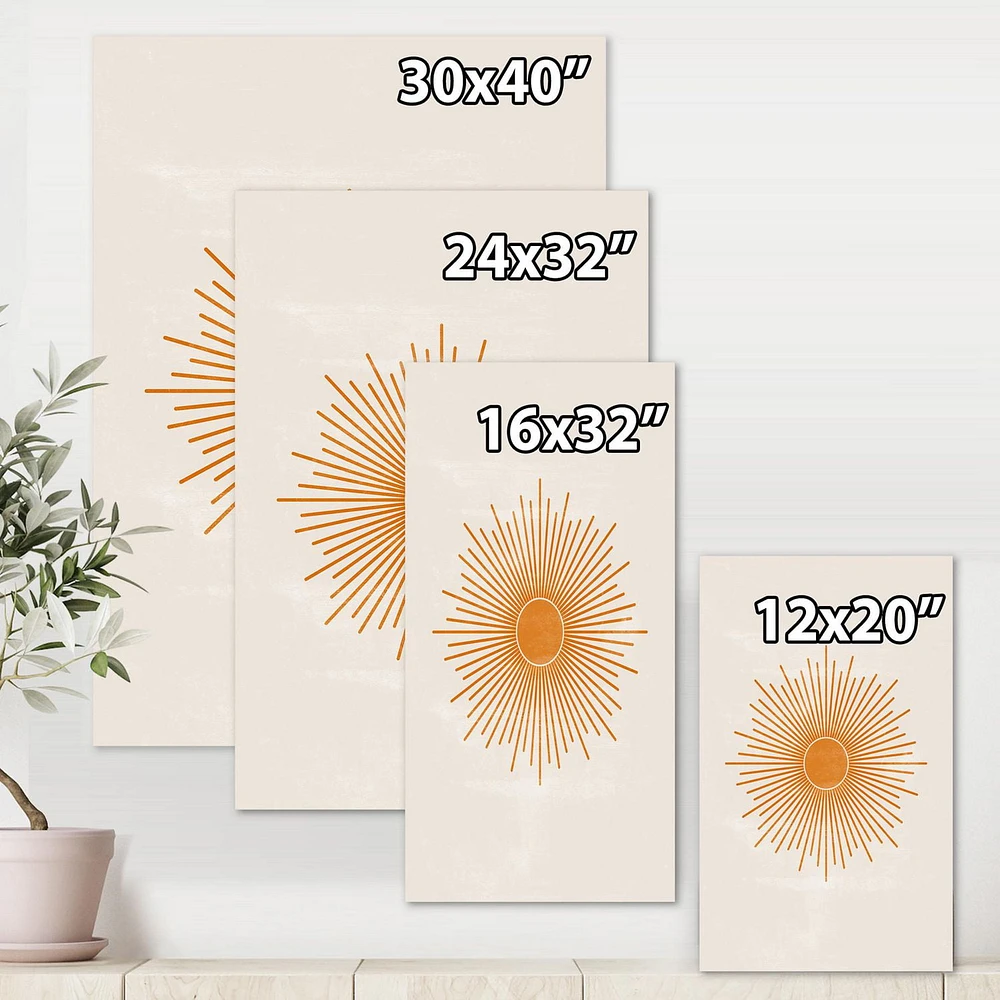 Designart Orange Sun Print II Canvas Wall Art