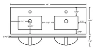 48-in. W Wall Mount Dawn Grey Vanity Set For 1 Hole Drilling  AI-8463