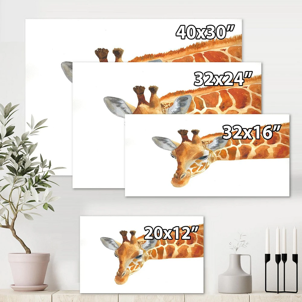 Designart Portrait of A Giraffe IX Canvas Wall Art