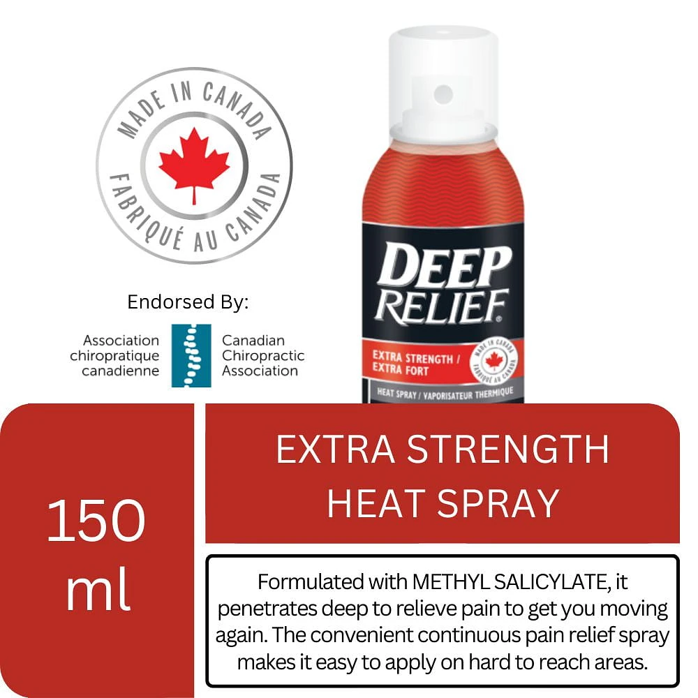 Deep Relief Spray de soulagement de la douleur à la chaleur extra-forte, soulage les muscles et les articulations endoloris Spray chauffant anti-douleur extra fort