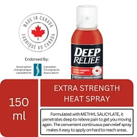 Deep Relief Spray de soulagement de la douleur à la chaleur extra-forte, soulage les muscles et les articulations endoloris Spray chauffant anti-douleur extra fort