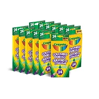 12 PACK BUNDLE OF 24 COUNT CRAYOLA COLOURED PENCILS