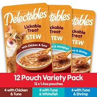 Variété de Paquet Friandise Délectable de Ragôut pour les Chats 12x40g