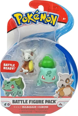 Pokemon Battle Figure 2 Pack – 2” Bulbasaur NC & 2” Cubone