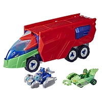 PJ Masks PJ Launching Seeker Preschool Toy, Transforming Vehicle Playset with 2 Cars, 2 Action Figures, and More