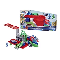 PJ Masks PJ Launching Seeker Preschool Toy, Transforming Vehicle Playset with 2 Cars, 2 Action Figures, and More