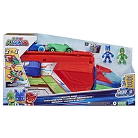 PJ Masks PJ Launching Seeker Preschool Toy, Transforming Vehicle Playset with 2 Cars, 2 Action Figures, and More