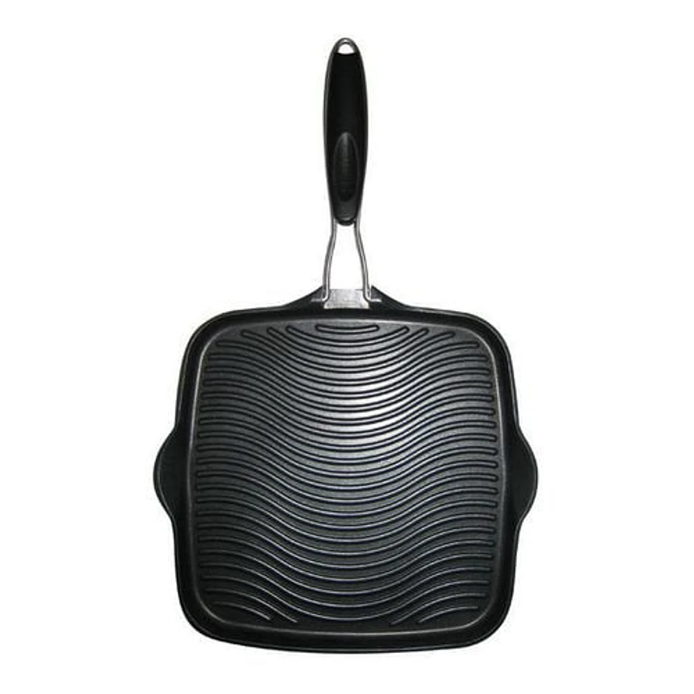 Starfrit® Grill Pan with Foldable Handle, Black