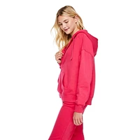 Haut à capuchon surdimensionné zippé sur la longueur No Boundaries pour femmes Tailles TP–TTG