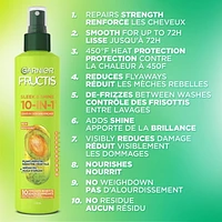 Garnier Fructis Sleek & Shine, 10-In-1 Repairing Leave-In Spray For Frizzy & Dry Hair with Heat Protection, With Argan Oil and Plant Keratin - 239ml, Hair spray for frizzy hair