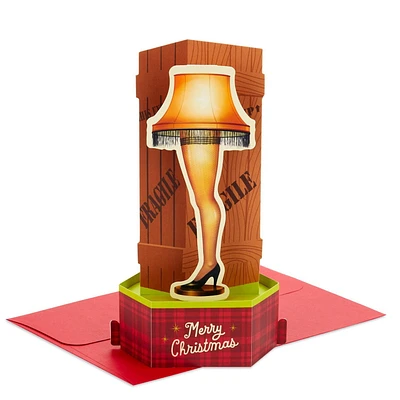 Hallmark Paper Wonder 3D Pop-Up Christmas Card (A Christmas Story Leg Lamp)