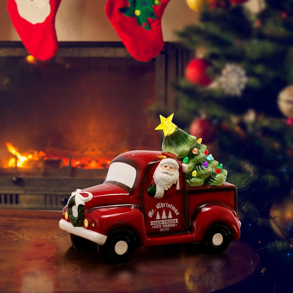 Mr. Christmas 10.5" Lit Nostalgic Ceramic Truck with Tree