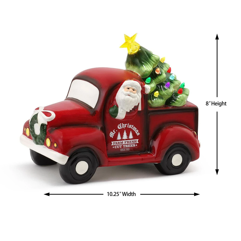 Mr. Christmas 10.5" Lit Nostalgic Ceramic Truck with Tree