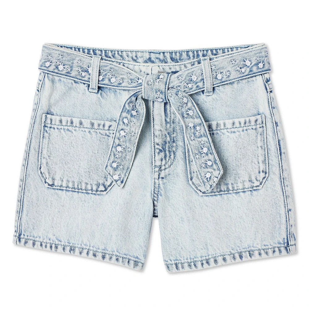 Short en denim avec ceinture George pour filles Tailles 4-16