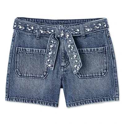 George Girls' Belted Denim Short, Sizes 4-16