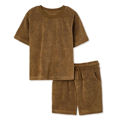 Ensemble 2 pièces avec short en tissu éponge George pour petits garçons Tailles 2T-5T