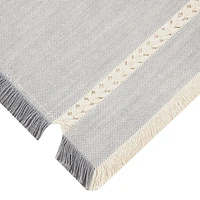 Better Homes & Gardens Gray Fringe Table Runner - 14 x 90" - Gray - 100% Cotton, 100% COTTON, 14"X90"