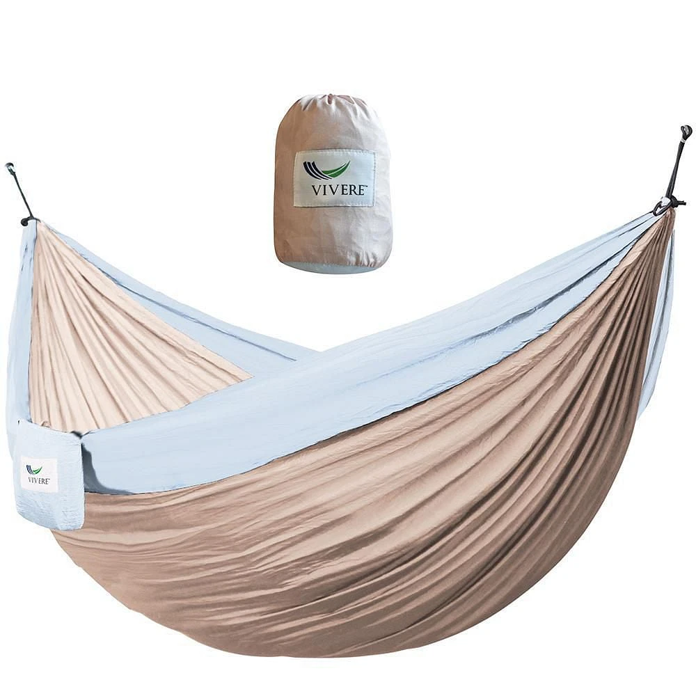 Vivere Double Nylon Parachute Hammock - Sand and Sky